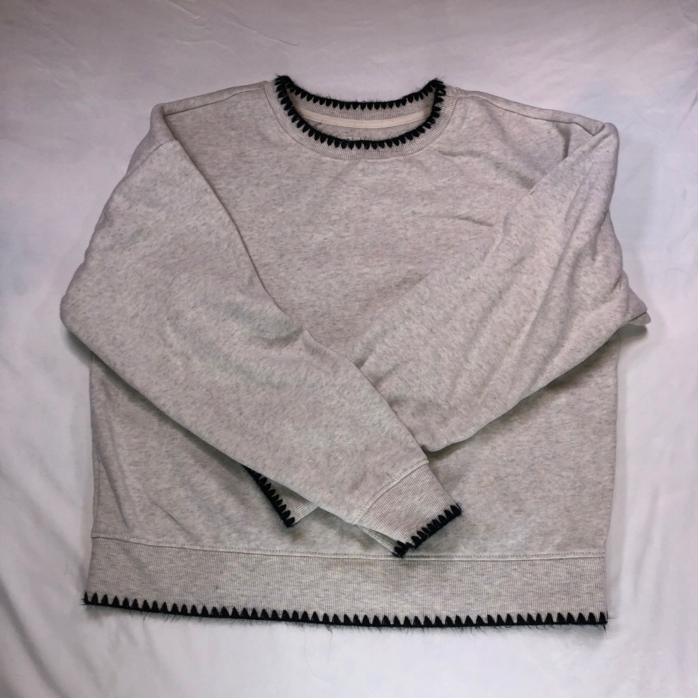 Thread & Supply Heather Oatmeal Whipstitch Fleece Sweatshirt T1574CPKTS Mens M